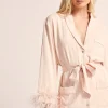 Homebodii Emilie Feather Trim Pyjama Set New
