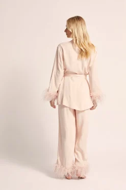 Homebodii Emilie Feather Trim Pyjama Set New