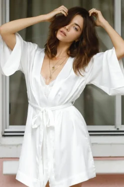 Homebodii Jasmine Short Robe Outlet