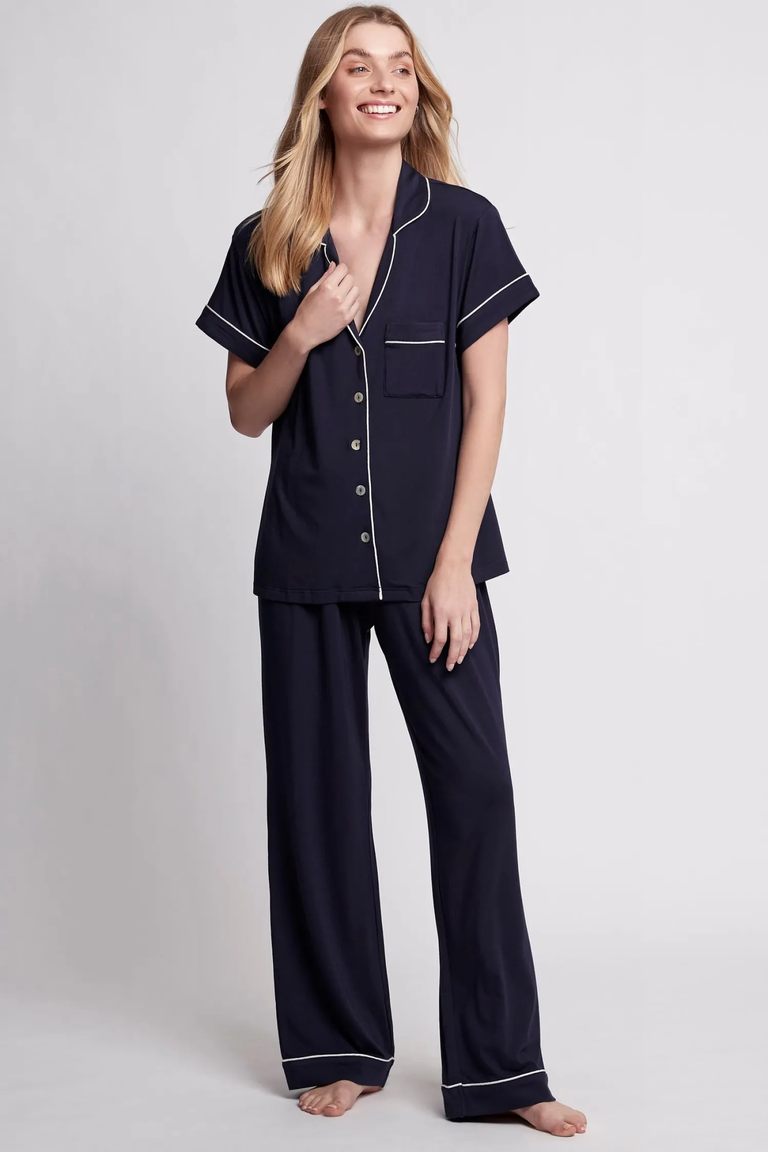 Homebodii Petra Tencel™ Short Sleeve with Long Pant Pyjama Set Sale